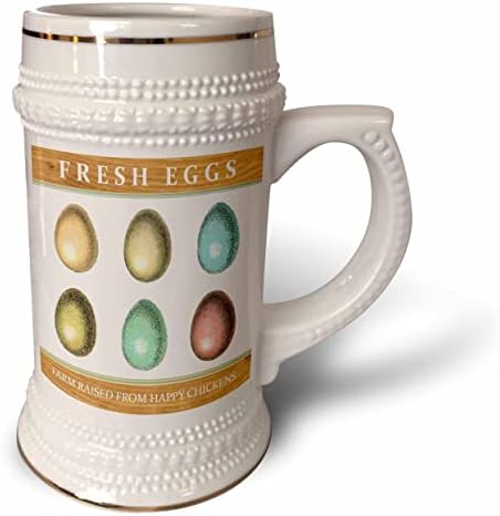 3Drose Fresh Eggs Farm criado de galinhas felizes - ovo de galinha. - 22 onças de caneca