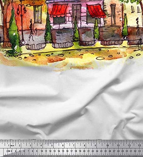 Soimoi Cotton Jersey Fabric Buildings Painel de tecido artesanal impresso pelo quintal de 58 polegadas de largura