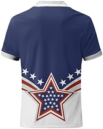 HSSDH 4 de julho Camisas para homens, homens American Falg Polo Camisetas Camisa Patriótica de Manga