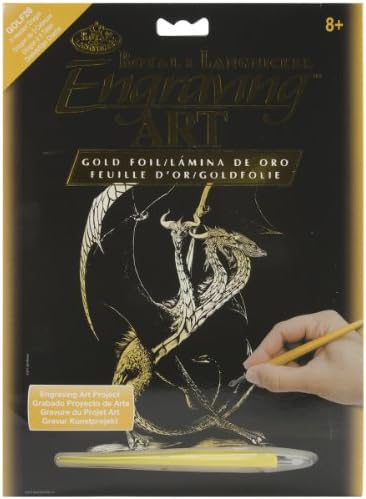 Royal Brush Goldfl-26 Gold Foil Graving Art Kit, 8 por 10 polegadas, 3 de cabeça dragão