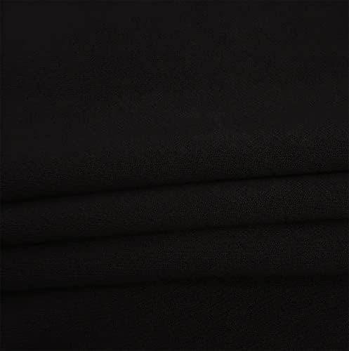 Tecido ao lado do quintal 1 * 1 Costela pesada 4 maneiras de malha esticada tecido de algodão spandex tecido bom para manguito com capuz com capuz de capa da cintura de perna de 1 jardas de 1 jardas preto
