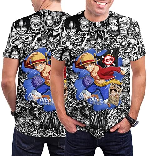 Camiseta de uma peça masculina/feminina 3D Crewneck Crewneck de manga curta