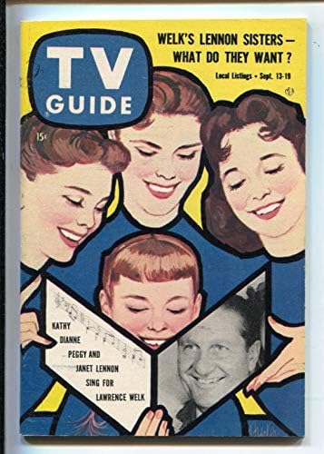 Guia de TV 9/13/1958-Lawrence Welk Photo-Al Parker Lennon Sisters-illinois-No-News Stand Copy-vf-