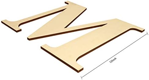 5arth 12 polegadas letras de madeira M - placa de madeira em branco, letras de madeira para decoração de
