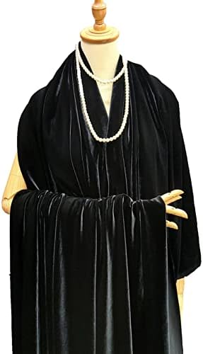 Tecido de veludo de 3 metros para vestido de veludo de costura DIY （preto)