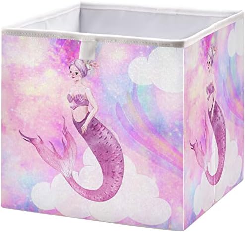 cestas de armário VISESUNNY Unicorn Galaxy Cloud e Rainbow Fantasy Storage Bins de tecido Cestos de tecido