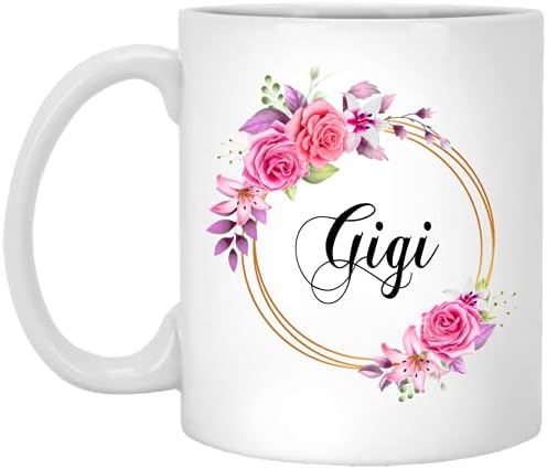GAVINSDESIGNS GIGI FLOR ROVA CAUSA DE CAUSA DE CAUSA DO DIA DA Mãe - Gigi Pink Flowers On Gold Frame - New Gigi