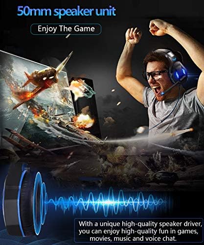 Fone de ouvido de jogos de ovleng com microfone para Xbox One/PC/Switch, fone de ouvido PS4 com