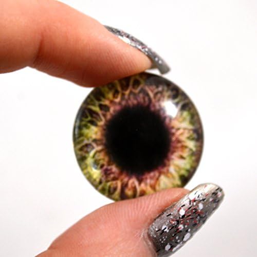 25mm de olho de vidro de fantasia marrom e creme de 25 mm para esculturas de taxidermia ou jóias