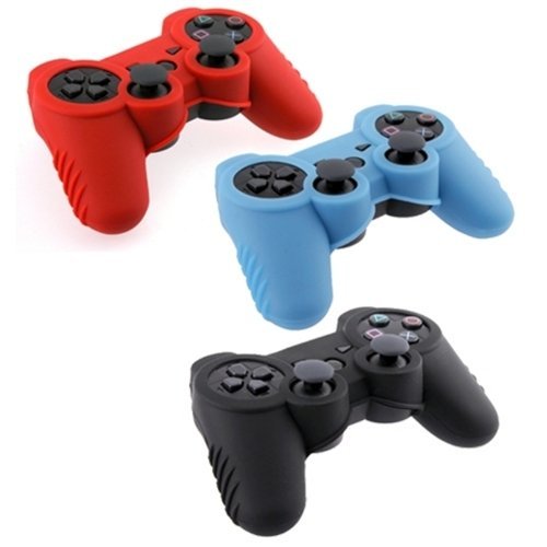 Importor520 Red Black & Blue Silicone Soft Silicone Skin Protector Case Case Combo para Sony Playstaion