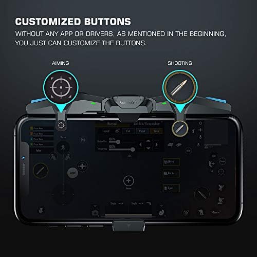 Gamesir F4 PUBG Mobile Game Controlle, gatilho de jogos móveis para fortnite/bacalhau/regras de sobrevivência, joysticks para jogos por 4,5-6,5 polegadas iOS Android Phone