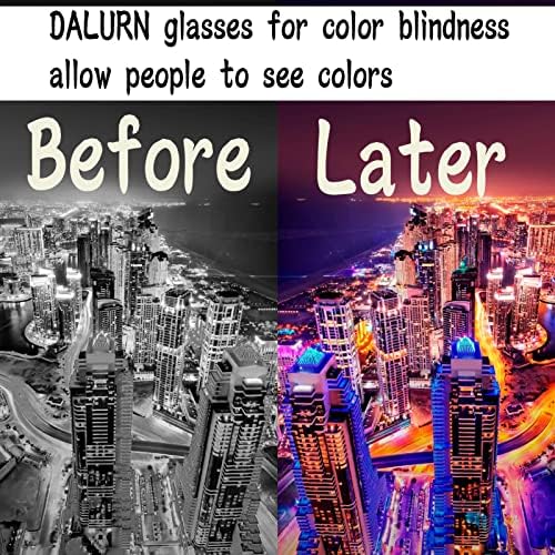 Dalurn Blegness Correção de óculos para homens ， Pacientes de cor, óculos de cor débitos que fazem as pessoas verem