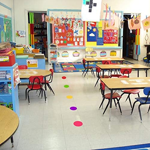 Crewboutique Pontos de sala de aula multicoloridos adesivos para linha, 24 pacotes de pontos redondos