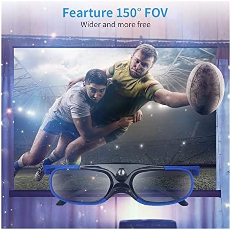 Shoks 2pcs Obturador ativo Eyewear Compatível com óculos 3D de link DLP Compatível recarregável USB com projetores