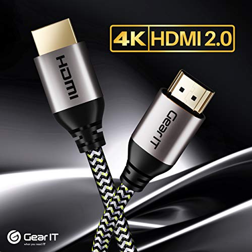 Cabo HDMI de Gearit 4K, HDMI de alta velocidade 2.0B, 4K 60Hz, 3D, ARC, HDCP 2.2, HDR, 18 Gbps