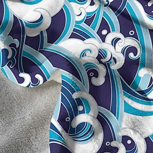 Septsonne Japanese Wave Fleece Baby Cobertors, padrão tradicional oriental com ondas de salpicos