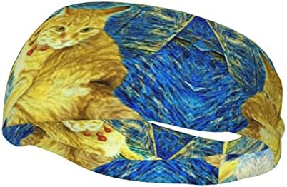 Trabalho unissex Pulseiras Van Gogh Relaxing Cat Multifuncional Sports Bandas Sweats Men's Performance Bandada