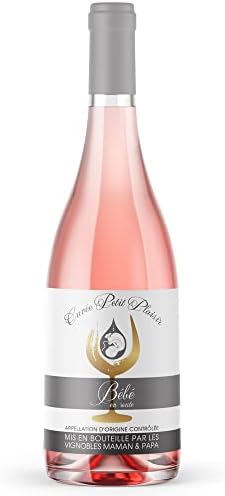 Rótulo de anúncio da gravidez Crintiff para garrafa de vinho rosa personalizada | Bébé no caminho | Anúncio surpresa da gravidez para papai, madrinha, padrinho e avós - 1 rótulo