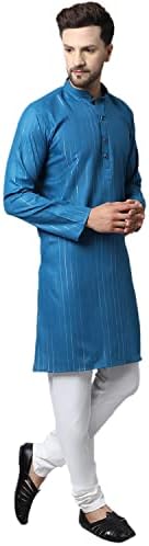 Cotton Zari Long Kurta Pijama Conjunto de ioga casual indiana Vestir Kurta para Men Cotton Impresso Roupas