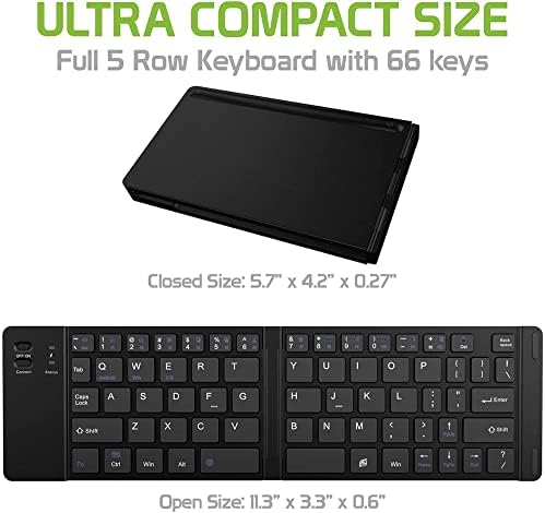 Funciona da Celllet Ultra Slim dobring -Wireless Bluetooth Teclado compatível com a Acer Iconia Tab A100 com Holdrendand Phone - Teclado recarregável de tamanho completo!