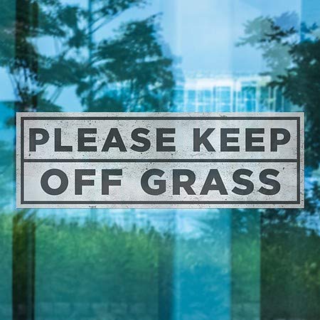 CGSignLab | Por favor, mantenha -se fora da grama -Janela de cinza básico ABAIXO | 36 x12
