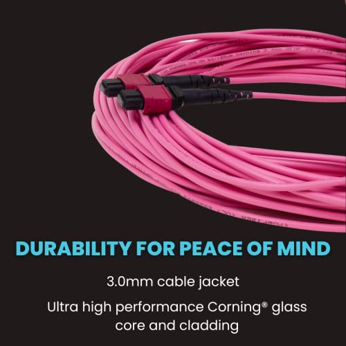 TrueFiber MTP/MPO Fiber Patch Cable, cabo de remendo de fibra óptica de 1m om4 mtp/mpo, 12 fibras