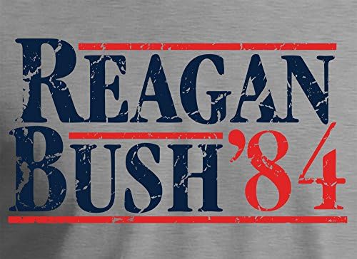 Reagan Bush 1984 Camiseta Republicana Presidencial do Partido Republicano - Vintage/Angustiado
