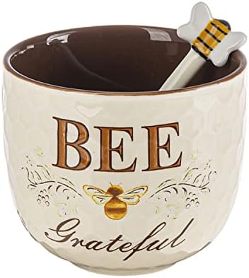Ganz ER61918 Bee Grateful Honey Pot com conjunto de colher