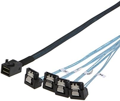 Cablecreation interno HD Mini SAS - 4x SATA Angle Cable, SFF -8643 para controlador, 4 SATA Connect ao