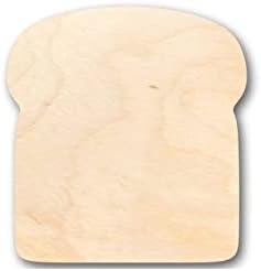 Formato de pão de madeira inacabado - comida - artesanato - até 24 DIY 3 / 1/8