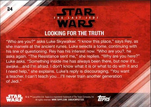 2018 Topps Star Wars The Last Jedi Série 2 Purple 24 Procurando o cartão de negociação da verdade em condição