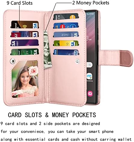 Caixa NJJEX Galaxy S23, para o estojo da carteira Samsung Galaxy S23, [slots de 9 cartas] PU Couather Id Credit