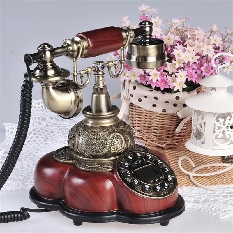 LhllHl Antique com fio telefônico fixo Digital Retro Telefone Disque vintage Decido rotativo decorativo