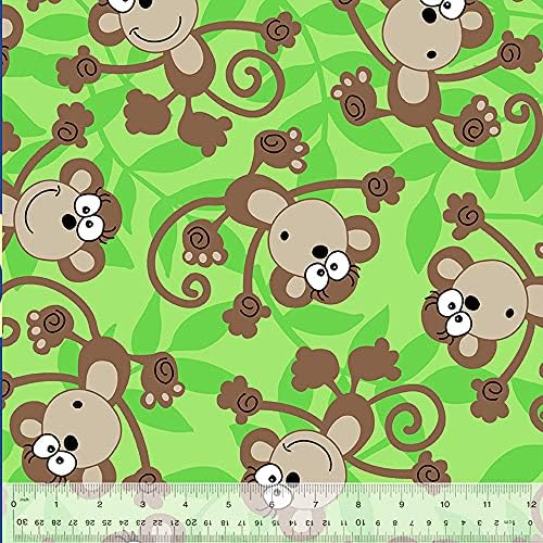 Pico Textiles Funky Monkey Fabric - 15 jardas Bolt/Multi Collection - estilo 50729