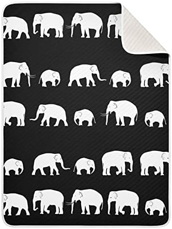 Elefantes brancos que andam unissex fofo cobertor de bebê para criança cobertor de criança para creche