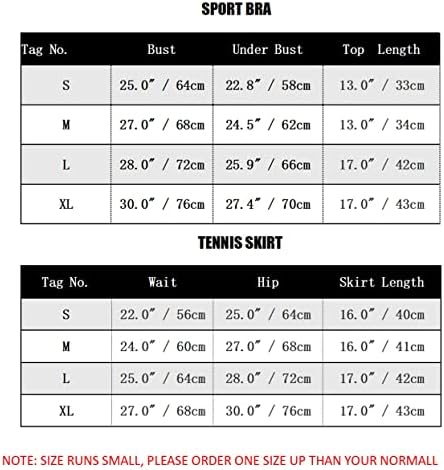 Saias de tênis feminino Sport Bra Conjuntos de sutiã de gola alta saia de golfe Skorts Um ombro de sutiã