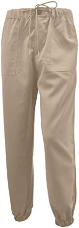 Ckxzui Womens verão Slim Fit Croppped Sweetpante Palnta de carga elástica de cintura elástica Y2K Casual Harem calças com bolsos