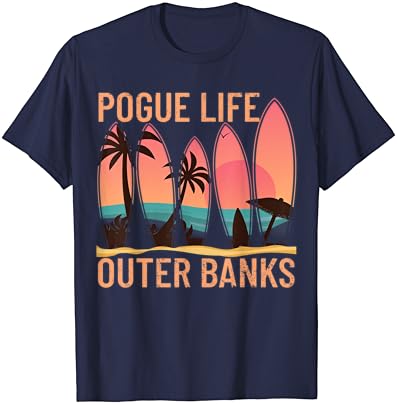 Pogue Life Bancos Exteriores Bancos Praia Sunset Surfing Pogue Life T-shirt
