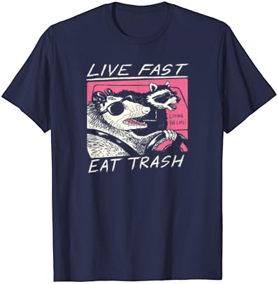 Viva rápido! Coma lixo! Camiseta