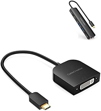 Pacote - 2 itens: USB C Hub 4k 60Hz + USB C para DVI Adaptador