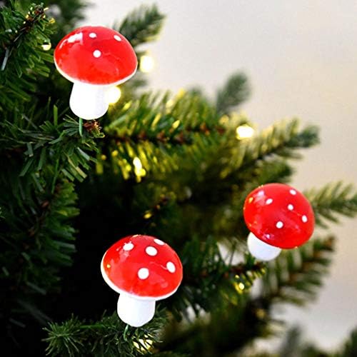 Árvore de Natal AMOSFUN Pingente pendente de pequenos ornamentos de cogumelos Ornamento de Natal para