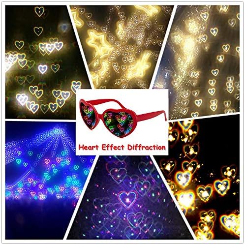 Viluosbaby Heart Effect Difração, óculos de refração em forma de coração, fazem você ver o amor