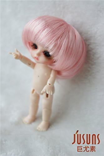 Lati White Doll Wigs JD025 3-4 polegadas 9-10cm Corte curto