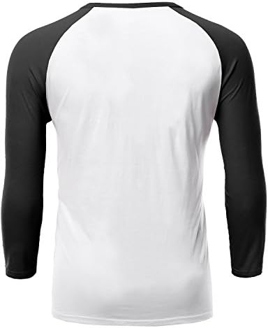Youstar Men's Casual 3/4 Contraste Sleeve Raglan Round-Neck Baseball T-shirts