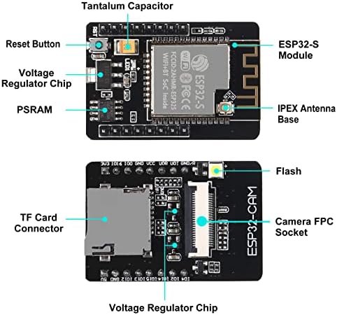 AEDIKO ESP32-CAM WIFI Bluetooth Board Esp32-Cam-MB Micro USB para Porta Série CH340G com Ov2640 Módulo