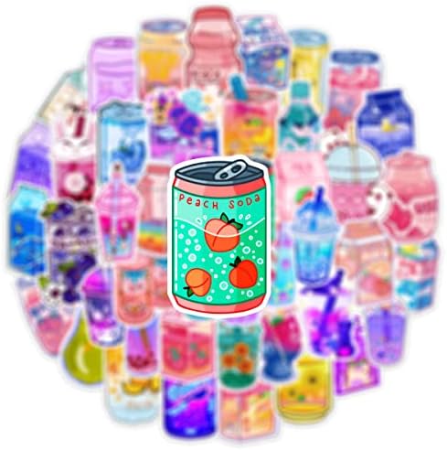 Adesivos de bebida de desenho animado kawaii 50pcs adesivos estéticos adesivos para laptop garrafas de água
