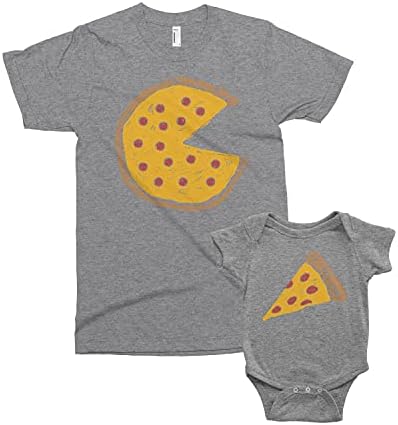 Torda de pizza e fatia de threadrock - papai bebê filho filho combinando camisas