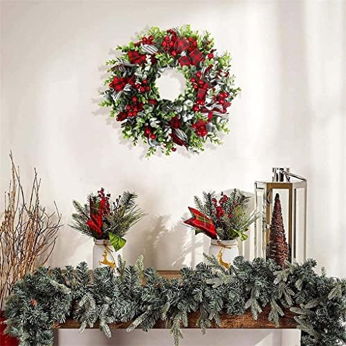 Yfqhdd Christmas Wreath Whinter Wreaths para porta de fazenda artesanal da porta da frente com