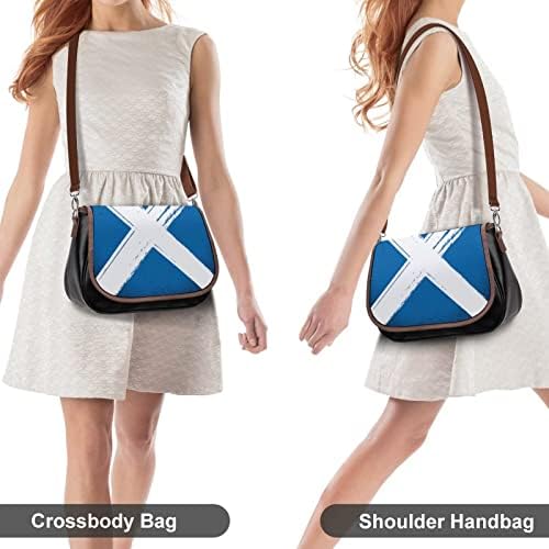 Bandeira escocesa retro bolsas de moda de bolsa de ombro médio com alça
